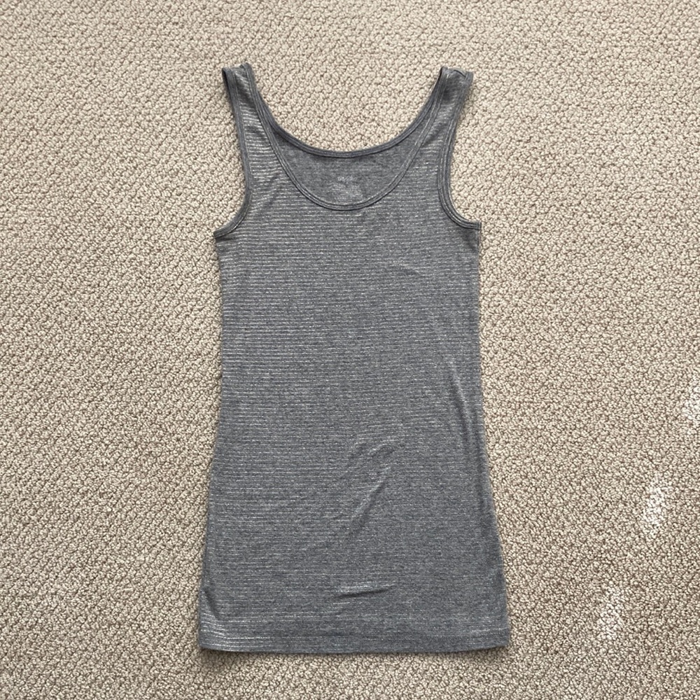 Mossimo Glitter Grey Striped Fitted Tank Top Bella Swan Elena Gilbert S Y2K